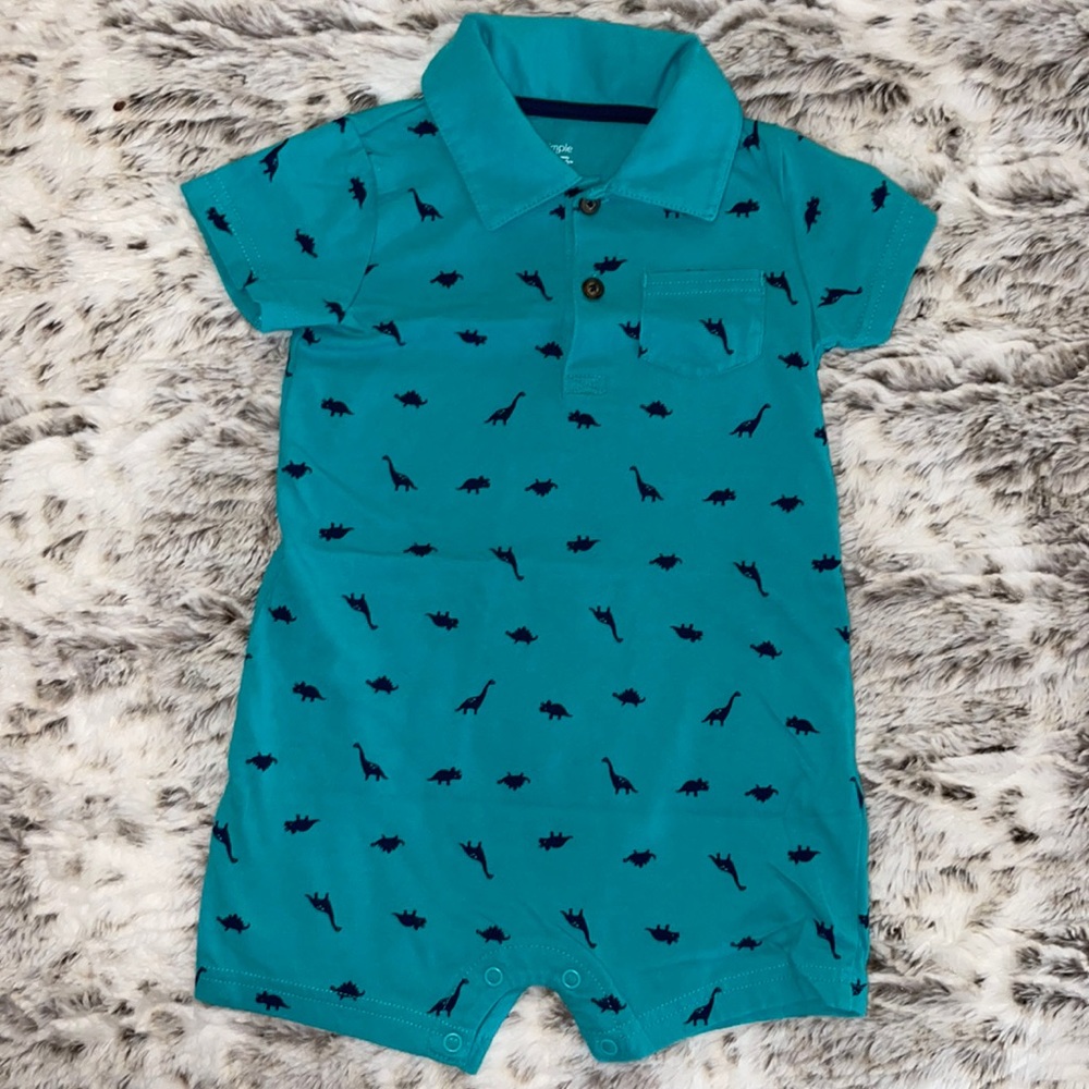 Simple Joys by Carter’s 24M Dinosaur Polo Romper Shortall